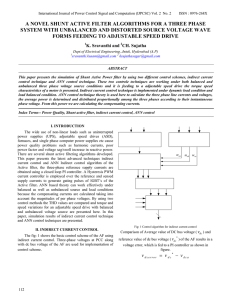 a novel shunt active filter algorithms for a three phase system with