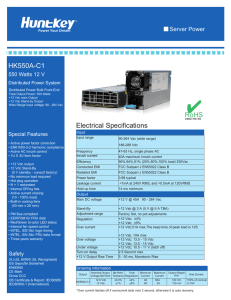 HK550A-C1 Electrical Specifications RoHS
