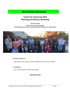 FFT Workshop Synopsis 2015 - Province of British Columbia