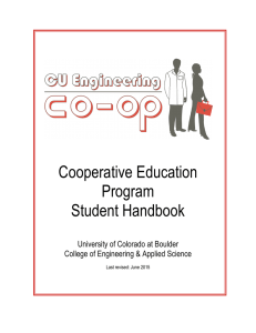 Co-op Handbook - University of Colorado Boulder