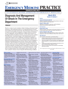 Diagnosis And Management Of Shock In The Emergency Department
