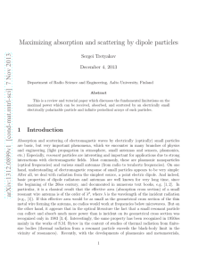 Maximizing absorption and scattering by dipole particles