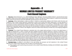 Indmar Warranty Guide