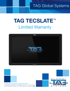 Warranty - TAG Global Systems