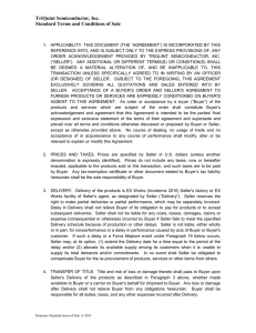 TriQuint Semiconductor, Inc. Standard Terms and Conditions of Sale