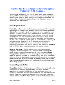 CBS Potential MRI Hazards - Center for Brain Science
