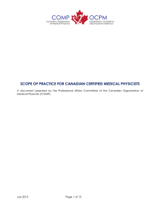 Scope of Practice - The Canadian Organization of Medical Physicists