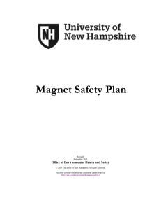 Magnet Safety Plan - University of New Hampshire