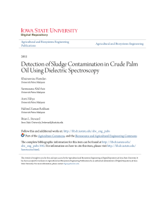 Detection of Sludge Contamination in Crude Palm Oil Using