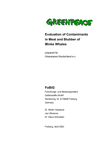 Evaluation of Contaminants in Meat and Blubber of