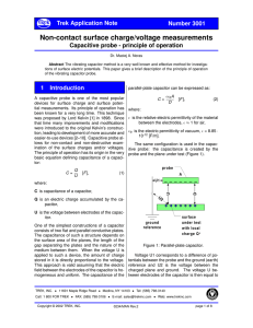 Non-contact surface charge/voltage measurements