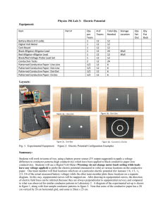 Physics 196 Lab 3: Electric Potential Equipment: Layouts: Summary: