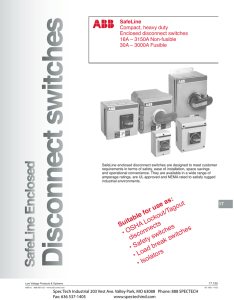 Enclosed Disconnect Switches, non-fusible - Spec