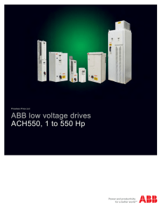 ABB low voltage drives ACH550, 1 to 550 Hp