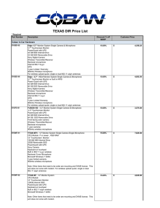 TEXAS DIR Price List