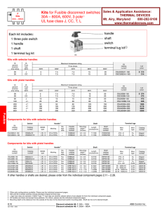 Kits for Fusible disconnect switches 30A – 800A