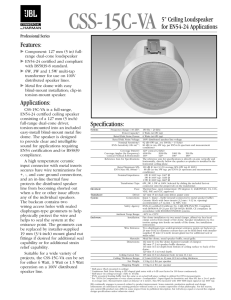 CSS-15C-VA 5" Ceiling Loudspeaker for EN54