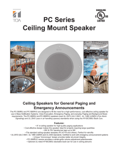 PC Series Ceiling Mount Speaker