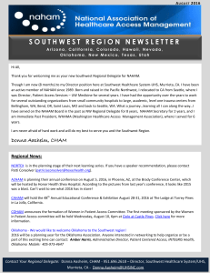 southwest region newsletter - National Association of Healthcare