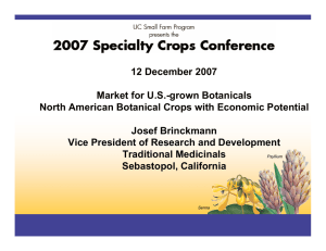 Market for US-grown Botanicals