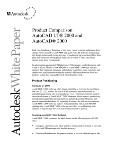 Product Comparison: AutoCAD LT® 2000 and