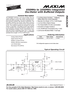 MAX2620 650MHz to 1050MHz Integrated Oscillator with Buffered