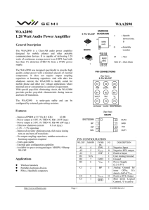 WAA2890 1.28 Watt Audio Power Amplifier WAA2890