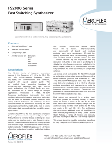 FS2000 Series Fast Switching Synthesizer