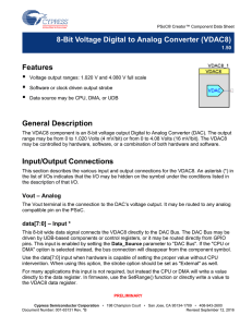 8-Bit Voltage Digital to Analog Converter (VDAC8)