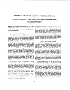 Benchmark circuits for analog and mixed