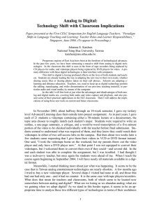 Analog to Digital: Technology Shift with Classroom Implications