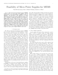 Feasibility of Micro Power Supplies for MEMS