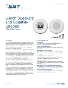 Data Sheet 85001-0289 -- 8-inch Ceiling Speakers and Speaker