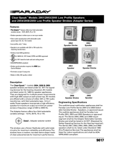 Clear-Speak™ Models 2951/2953/2955 Low Profile Speakers and