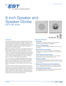 Data Sheet 85001-0293 -- 8-inch Speaker and Speaker