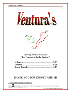 Menu - Ventura`s Tamales