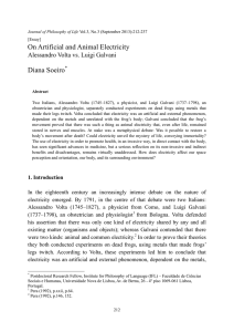 On Artificial and Animal Electricity: Alessandro Volta vs. Luigi Galvani