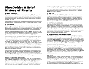 The History of Physics - Dean Baird`s Phyz Home Page