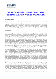 history of physics – the activity of pietro blaserna