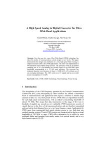 A High Speed Analog to Digital Converter for Ultra Wide Band