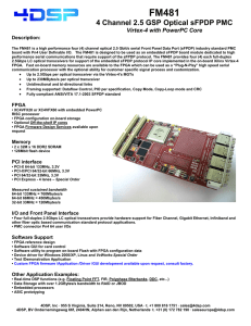 FM481 4 Channel 2.5 GSP Optical sFPDP PMC