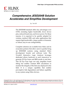 Comprehensive JESD204B Solution Accelerates and