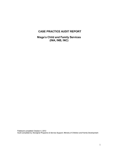 CASE PRACTICE AUDIT REPORT Nisga`a Child and Family Services (INA