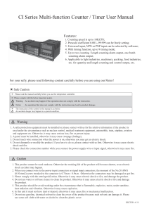 CI Series Multi-function Counter / Timer User Manual