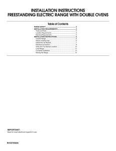 installation instructions freestanding electric