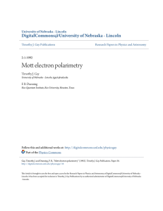 Mott electron polarimetry - DigitalCommons@University of Nebraska