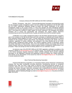 Press Release No. PR029 - Technical Manufacturing Corporation
