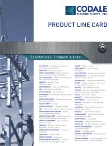 product line card - Codale Electric Supply