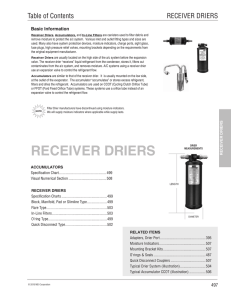 receiver driers