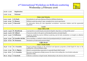2nd International Workshop on Brillouin scattering Wednesday 3